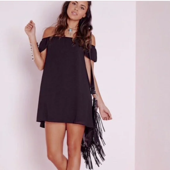 Missguided Dresses | Missguided Black Off The Shoulder Mini Dress | Color: Black | Size: 4 | Kmariecalabrese's Closet